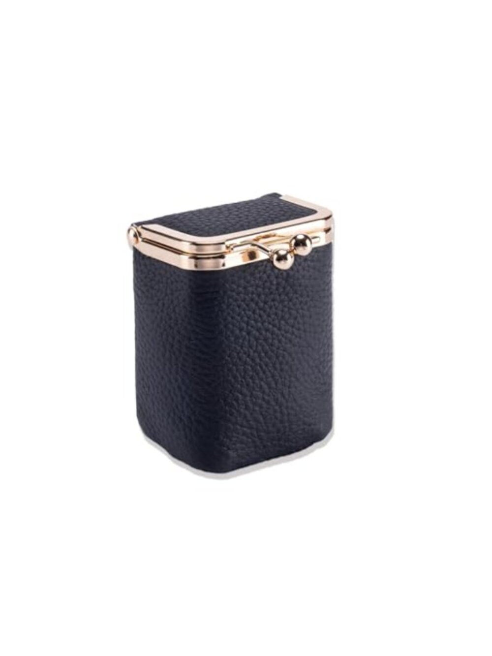 Litchi Faux Leather Coin Purse Mini Cosmetic Bag with Mirror Travel